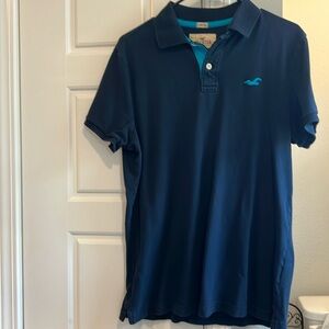 Final price Lrg Navy blue hollister polo